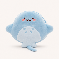 Porte-monnaie en peluche mignon Ray, pochette douce en tissu, sac à monnaie de dessin animé, cadeau pour étudiants