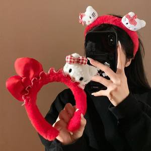 Diadema de Plástico/Resina Hecha a Mano con Diseño de Gatito Rojo de Año Nuevo, Estilo Dulce, para Mujer, con Diseño de Calavera, Accesorio para el Cabello - Product Image 2