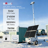 Tour de surveillance mobile HiSOLO avec caméra solaire, normes US, AU, UE, avec 350 °   Boîtier CCTV rotatif pour chantier de construction