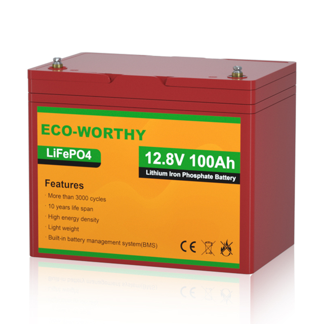Eco-worthy 12v 100ah Lithium Ion Battery Lifepo4 Battery for RV Boat Camping Van Home Energy Storage