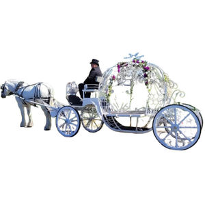 Cercueil funéraire de style citrouille, carrosse funéraire de luxe à chevaux blancs, fabricant de carrosses funéraires à chevaux Cendrillon - Product Image 1