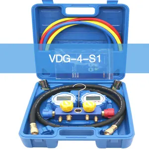 Medidor de colector de valor de alta calidad para R22 r32 R410 R134a, conjunto de manómetros de sistema HVAC de colector Digital de refrigeración de VDG-4-S1