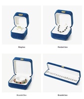 Coffret à bijoux rectangulaire en velours haut de gamme importé, anti-poussière, à changement de couleur, avec impression en relief, pour présentation de bagues et objets de collection