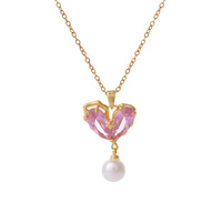 Collier Pendentif Gaovo Premium Luxe Léger Entièrement Pavé de Zircons Cubiques, Pendentif en Laiton, Chaîne en Acier Inoxydable Longueur Clavicule, Bijoux pour Femme