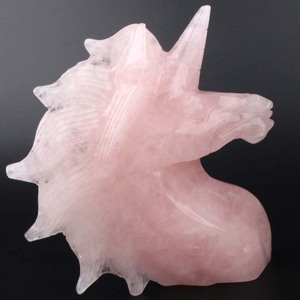 Venta al por Mayor de Tallados de Gemas de Cristal Natural, Hermoso Unicornio de Cristal de Cuarzo Rosa con Propiedades Curativas - Product Image 4