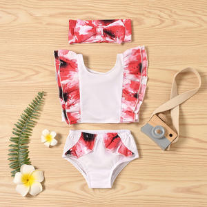 Conjunto de ropa de verano para niñas pequeñas, trajes de baño con estampado Floral y volantes, <span class=keywords><strong>Bikini</strong></span> para playa - Product Image 2