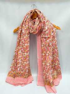 Sarong en coton imprimé à la main, léger, respirant, polyvalent, accessoire vestimentaire d'été - Product Image 2