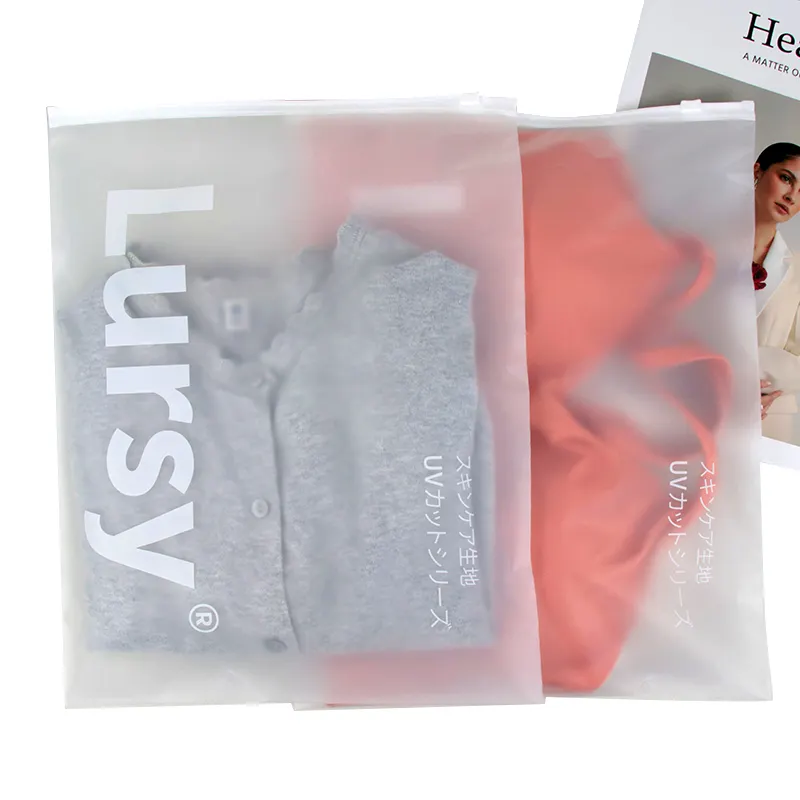 사용자 정의 자신의 브랜드 인쇄 투명 배송 가방 투명 의류 포장을위한 플라스틱 지퍼락 가방