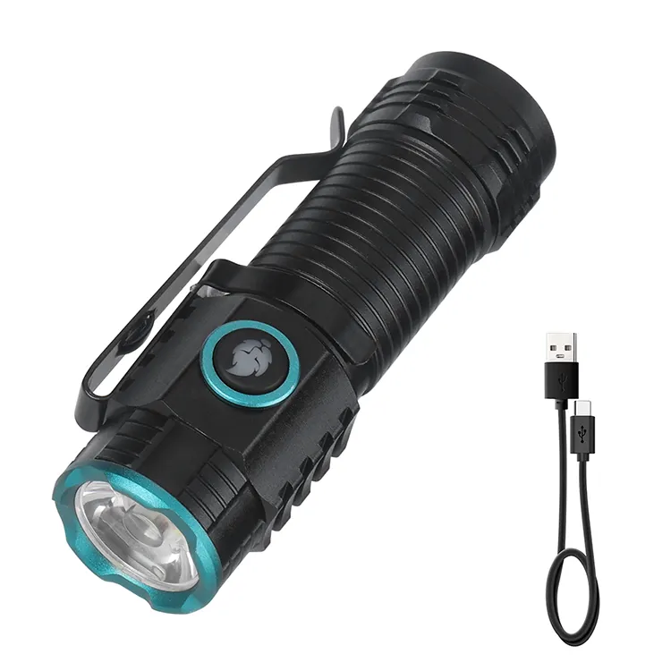 Großhandel 3000 Lumen hohe Helligkeit IPX4 wasserdichte Taschenlampe Typ C wiederaufladbare Taschenlampe mit Speicherfunktion und starkem Magnet