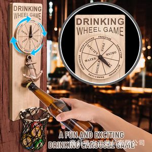 Juego de rueda de la fortuna de madera con abridor de botellas y diseño de ancla para montar en la pared, ideal para decoración de bares en casa. - Product Image 3