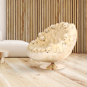 Artiste contemporain INS mode moderne poupée de laine canapé simple loisirs chaise pivotante brun mignon ours <span class=keywords><strong>Chesterfild</strong></span> Chaise longue - Product Image 2