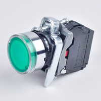 Interrupteur avec bouton-poussoir momentané, bouton en plastique, léger, vert marine, plastique, 22mm, CE ROHS,