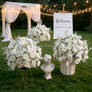 Arrangement de fleurs artificielles de roses simulées luxueuses pour la Saint-Valentin, Pâques, mariages, hôtels, décoration de table - Product Image 1