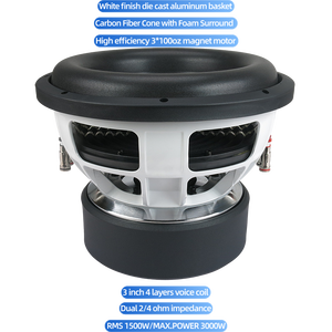 Subwoofer para Auto de 12 Pulgadas, Nuevo de Fábrica OEM 2026, <span class=keywords><strong>RMS</strong></span> <span class=keywords><strong>1500W</strong></span>, Bobina de Voz Doble, Triple Imán, Cono de Fibra de Carbono, Altavoz de <span class=keywords><strong>Audio</strong></span> Automotriz - Product Image 2