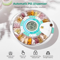Dispensador de Pastillas Automático Inteligente con Alarma, Organizador Electrónico de Pastillas para 28 Días, para Personas Mayores, Vitaminas y Medicamentos, Fácil de Usar