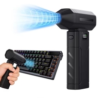Mini ventilateur portable turbo avec lumière LED, souffleur d'air électrique sans fil pour voiture, clavier d'ordinateur, nettoyage domestique