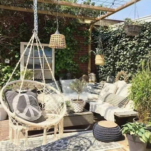 Hamaca de Algodón Tejida a Mano de Nuevo Diseño, <span class=keywords><strong>Columpio</strong></span> de Macramé, Silla de Patio para Interiores y Exteriores, <span class=keywords><strong>Columpio</strong></span> de Macramé - Product Image 3