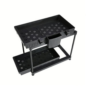 Factory Custom Wholesale with <strong>Small</strong> Basket and 5 Hooks 2 Tier Sliding <strong>Cabinet</strong> Pull Out <strong>Under</strong> <strong>Sink</strong> Organizers - Product Image 3