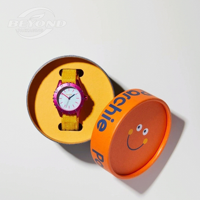 Biodegradable Recyclable Luxury High Quantity Eco Custom Fancy Round Watch Roll Box Pack Watch Box Gifting Box Packaging