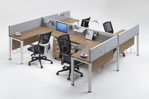 Moderni schermi <span class=keywords><strong>da</strong></span> ufficio tavolo <span class=keywords><strong>da</strong></span> tavolo con scrivania a forma di L postazione di <span class=keywords><strong>lavoro</strong></span> regolabile in altezza - Product Image 5