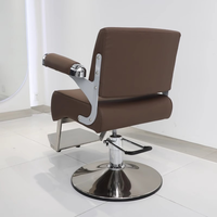Chaise moderne marron à prix d'usine, salon de coiffure, équipement de salon de beauté, ensemble de station de coiffure, chaise de coiffeur