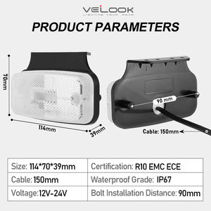 Feux <span class=keywords><strong>de</strong></span> <span class=keywords><strong>position</strong></span> avant LED 12V 24V <span class=keywords><strong>pour</strong></span> <span class=keywords><strong>remorque</strong></span>, feux <span class=keywords><strong>de</strong></span> délimitation, feux <span class=keywords><strong>de</strong></span> gabarit, homologués ECE, lampe <span class=keywords><strong>de</strong></span> <span class=keywords><strong>position</strong></span> blanche LED <span class=keywords><strong>pour</strong></span> <span class=keywords><strong>remorque</strong></span> et camion - Product Image 5