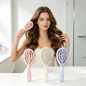 A801 Nuevo Peine para el Cabello con Almohadilla de Silicona y Mango de Plástico, Autolimpiante, Antiestático, con Logotipo Personalizable - Product Image 1