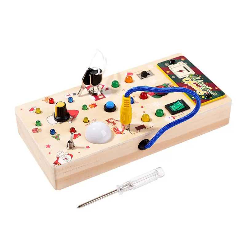 Led Light Game Fidget Cadeau Mini Drukke Bord Montessori Baby 3d Peuters Leren Speelgoed Vilt Peuter Druk Bord Voor Kind