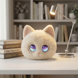Adorable Gato de Peluche con IA, Mascota de Escritorio con Pantalla TFT Dual de 0.71 Pulgadas, Ojos Animados a Color, Interacción Emocional, Robot para Decoración de Escritorio de Oficina - Product Image 5