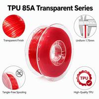 Filament TPU Rouge Transparent 85A Souple et Translucide pour Coques de Protection, Drones et Équipements Portables