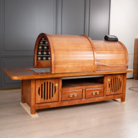 Lit de moxibustion de médecine chinoise, table de physiothérapie, table de traitement en bois réglable, utilisation dans le salon, l'hôtel, moxibustion de haute qualité