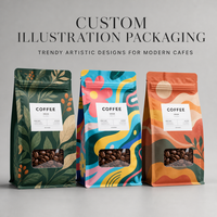 Sachet Doypack Personnalisé avec Logo, Écologique, Épais, Finition Mate, Haute Barrière Anti-Humidité, Refermable avec Fermeture Éclair pour Grains de Café