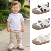 Baskets décontractées pour tout-petits avec fermeture Velcro et semelles souples en caoutchouc, chaussures de marche pour enfants idéales pour le quotidien