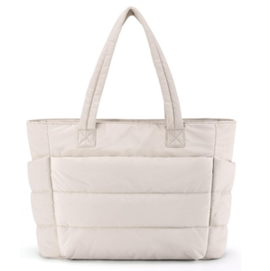 Sac fourre-tout matelassé isotherme grande capacité, sac à bandoulière avec fermeture éclair, sac de shopping minimaliste pour usage quotidien - Product Image 1