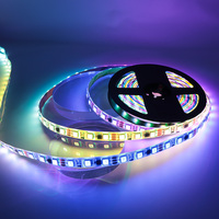 Lampu Strip LED RGB WS2811 12V DC, SMD5050 60 LED/m, Dapat Diredupkan, Dapat Dipotong, Kontrol Jarak Jauh via Aplikasi untuk Pencahayaan Ambient Rumah