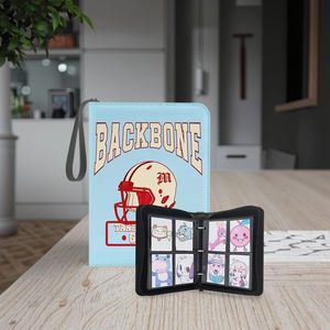 Customized Pattern Trading Card <b>Binder</b> Poke Mon Collection 4-Pocket <b>Binder</b> With Zipper Handle Cute Design Gift Storage - Product Image 1