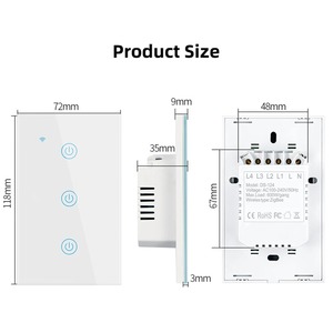Zigbee 智能灯开关 触摸式 4 位 WiFi 墙壁开关 250V 单极 与 Alexa Google Home Alice 智能生活系统兼容 - Product Image 5