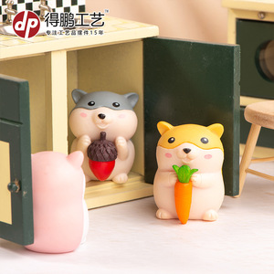 Depeng Crafts Cartoon Animal Figurines Plastic Ornament Carrot <b>Mouse</b> Sitting Chair Decor - Product Image 3