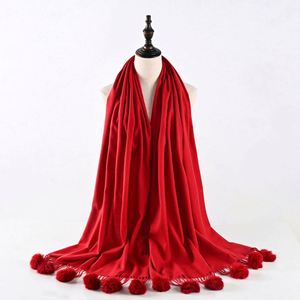 Chales y Bufandas Largos de Acrílico de Color Sólido para Mujer, Bufanda de Pashmina Elegante para Invierno - Product Image 2