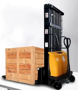 BAIJIANG MES10 Increased Height 4000mm Hydraulic Electric Forklift Truck Hand-push Elevated Truck Semi-electric Forklift Truck