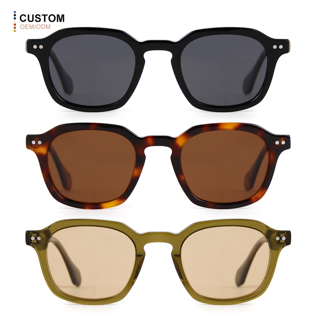 Acetate Sunglasses 2025 High Quality Retro Round Italian Acetate Sunglasses TAC Polarized Sunglasses for Men Women