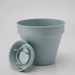 <span class=keywords><strong>Pot</strong></span> <span class=keywords><strong>suspendu</strong></span> circulaire épais de grand diamètre en résine Green Ivy, style ferme, avec trou de drainage et plateau intégré - Product Image 3