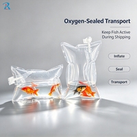 Sac gonflable à oxygène pour transport de poissons vivants, pochette transparente en plastique pour expédition, sac oxygéné pour aquarium et fruits de mer, taille personnalisée OEM ODM
