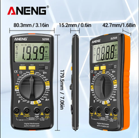 Untuk Multimeter Digital Profesional SZ08 Ultra-Tipis Ukuran Mini 220V AutoVolt USB Dapat Diisi Ulang Layar LCD Genggam Arus Tinggi