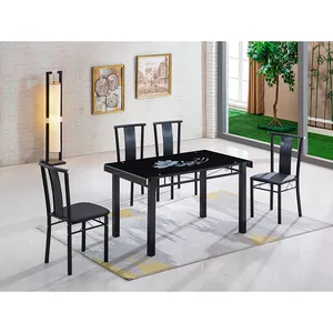 Горячая продажа Современный дизайн домашний набор столовой стеклянный стол 6 стульев