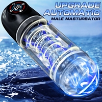 Mainan Seks Masturbator Otomatis untuk Pria, Masturbator Cup dengan 7 Mode Dorong dan Putar, Mainan Seks Pria Dewasa Tahan Air