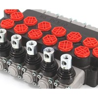 Válvula Direccional Monobloque DCV40 de 6 Vías Manual, Válvula de Control Hidráulico de 40 L/min y 350 bar para Equipos Industriales