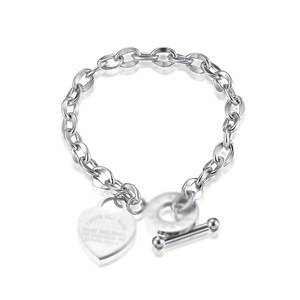 Pulsera de Cadena de Oro Rosa para Mujer con Dije de Corazón y Cierre de Palanca, Joyería de Regalo - Product Image 3