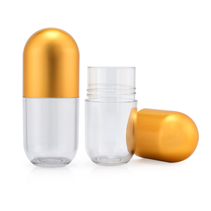 <span class=keywords><strong>Bouteille</strong></span> en plastique en forme de pilule de 55 ml, qualité alimentaire, flacon <span class=keywords><strong>d</strong></span>'<span class=keywords><strong>apothicaire</strong></span>, bouchon doré résistant aux enfants, bouteilles en plastique - Product Image 1