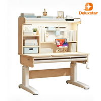 Bureau d'étude ergonomique pour enfants avec lampe de protection oculaire à lumière rouge et bureau inclinable, table d'apprentissage multifonctionnelle pour enfants pour projets